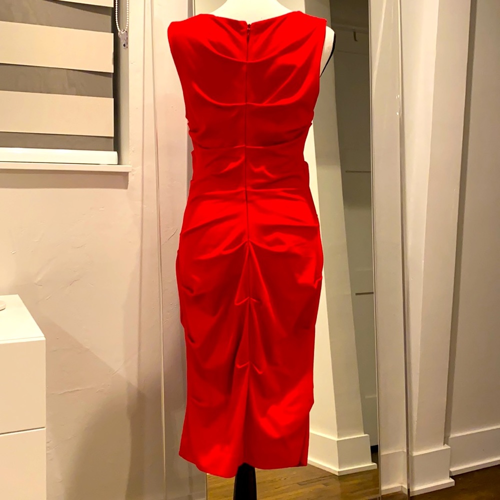 NICOLE MILLER bodycon ruched red dress EUC - Picture 2 of 15